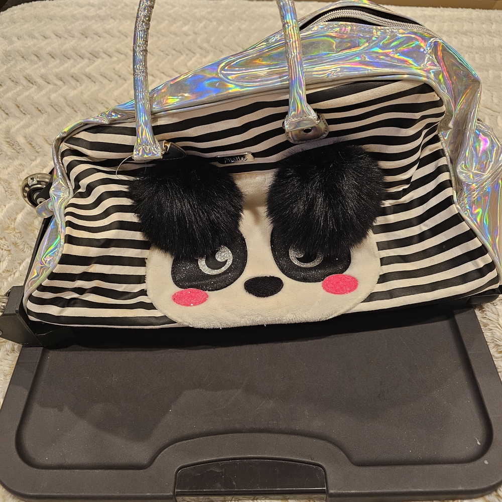 Justice Black and White Striped Bag